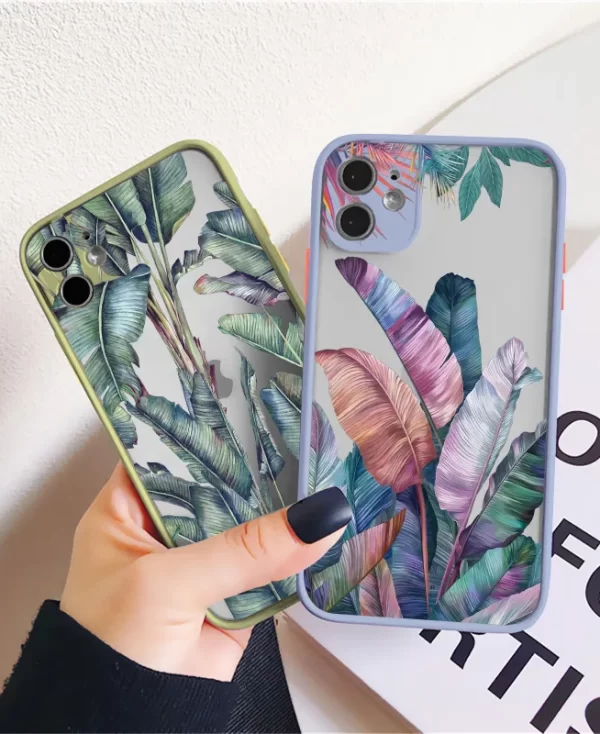 Stylische iPhone Palmblatt Hülle mit Blumenmuster